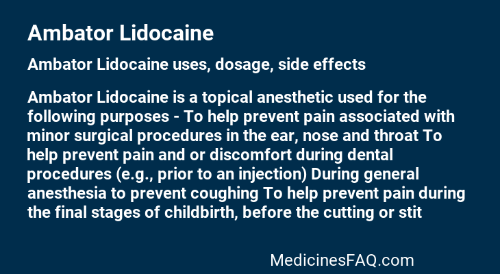 Ambator Lidocaine