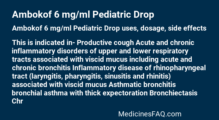 Ambokof 6 mg/ml Pediatric Drop