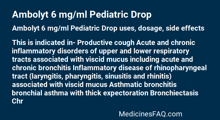 Ambolyt 6 mg/ml Pediatric Drop