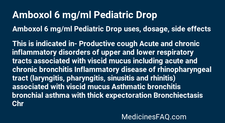 Amboxol 6 mg/ml Pediatric Drop