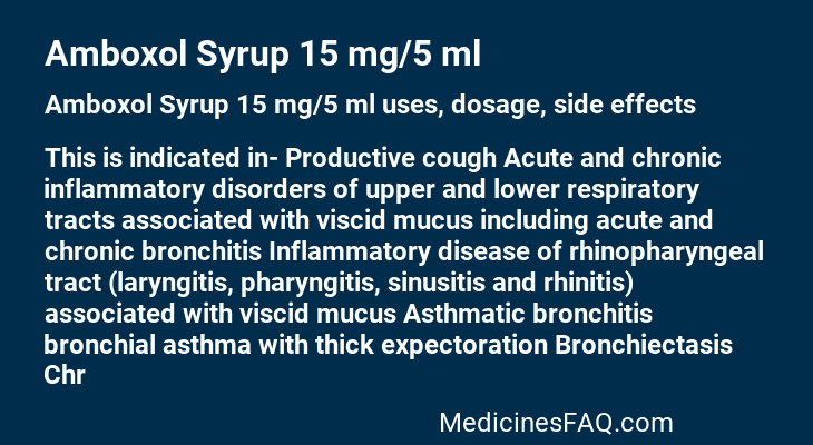 Amboxol Syrup 15 mg/5 ml