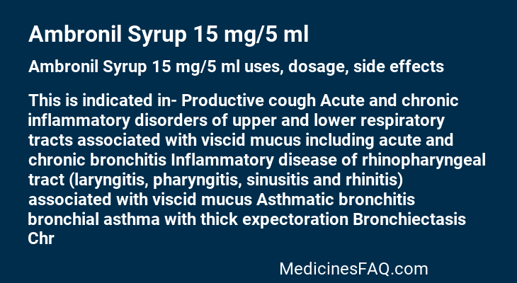 Ambronil Syrup 15 mg/5 ml