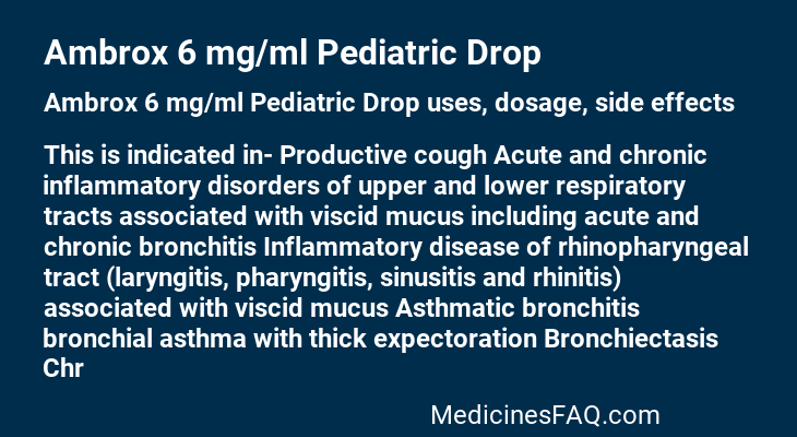 Ambrox 6 mg/ml Pediatric Drop