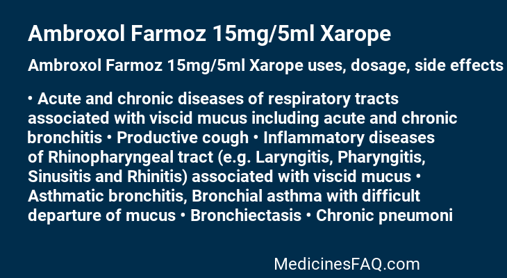 Ambroxol Farmoz 15mg/5ml Xarope