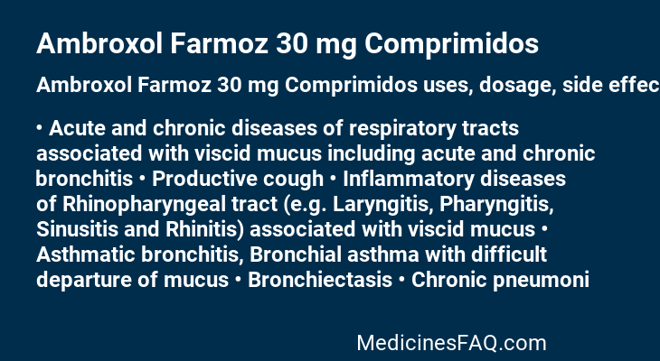 Ambroxol Farmoz 30 mg Comprimidos