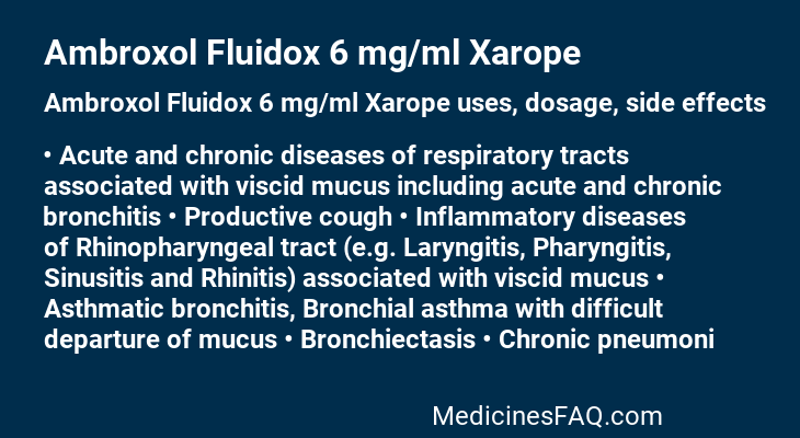Ambroxol Fluidox 6 mg/ml Xarope
