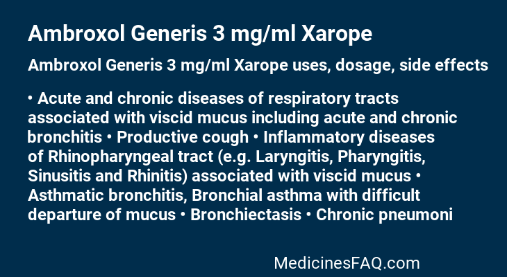 Ambroxol Generis 3 mg/ml Xarope