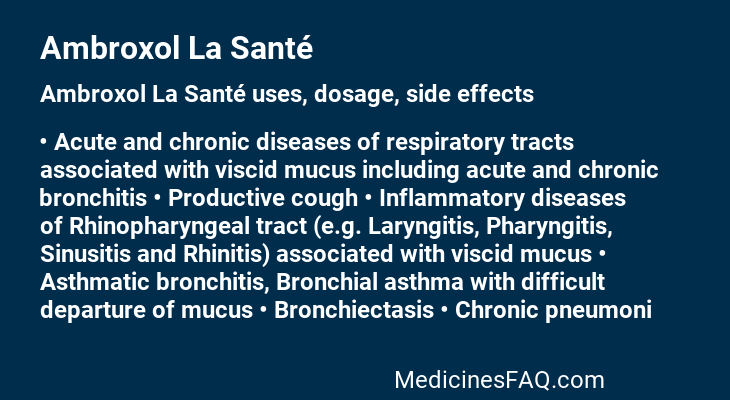 Ambroxol La Santé