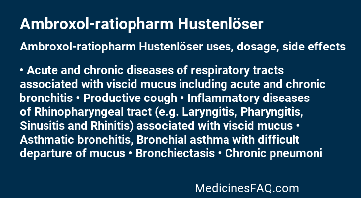 Ambroxol-ratiopharm Hustenlöser