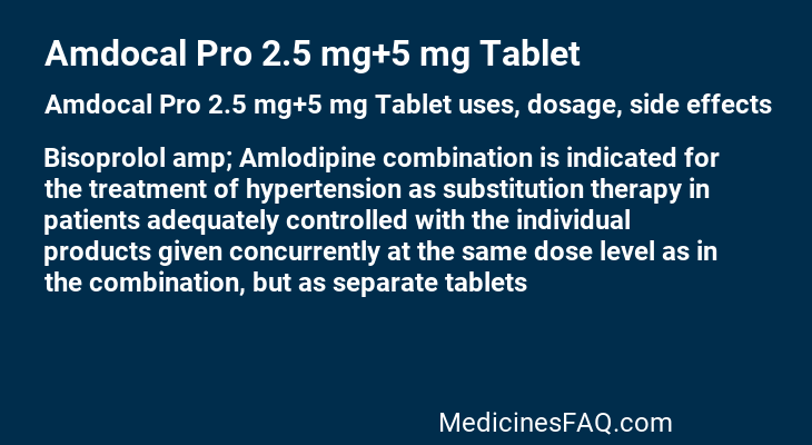 Amdocal Pro 2.5 mg+5 mg Tablet