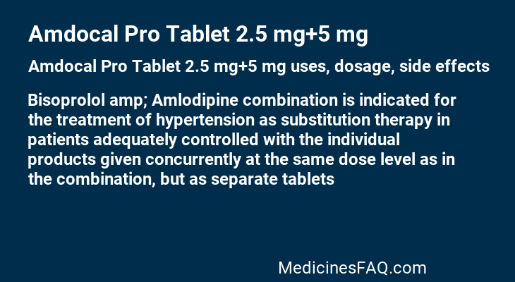 Amdocal Pro Tablet 2.5 mg+5 mg