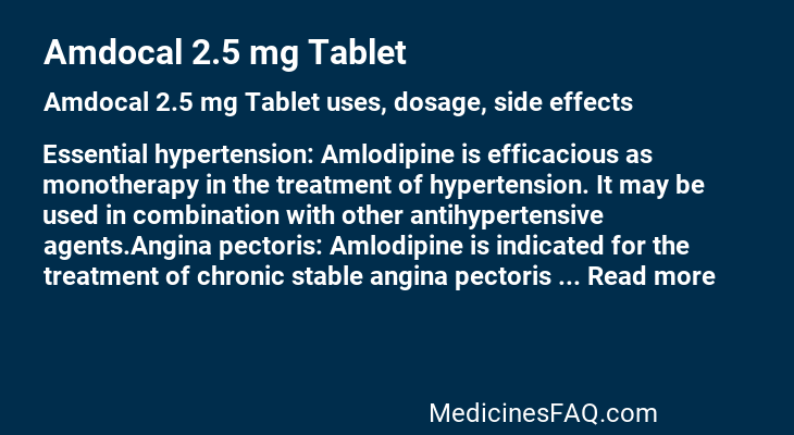 Amdocal 2.5 mg Tablet