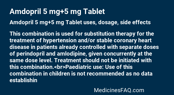 Amdopril 5 mg+5 mg Tablet