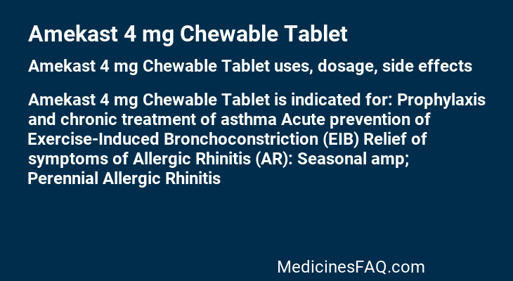 Amekast 4 mg Chewable Tablet