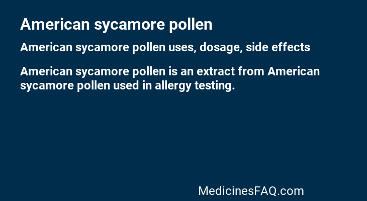 American sycamore pollen