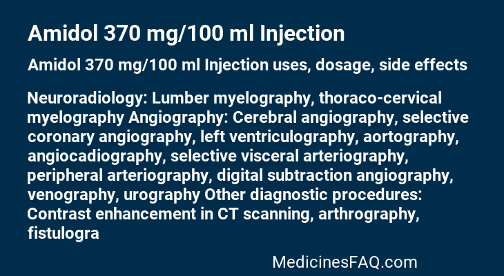 Amidol 370 mg/100 ml Injection