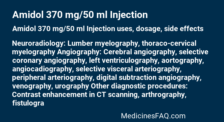 Amidol 370 mg/50 ml Injection