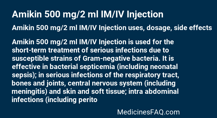 Amikin 500 mg/2 ml IM/IV Injection