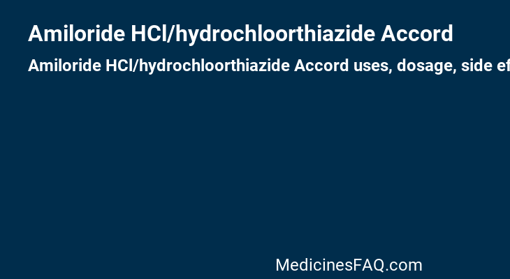 Amiloride HCl/hydrochloorthiazide Accord