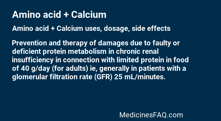 Amino acid + Calcium