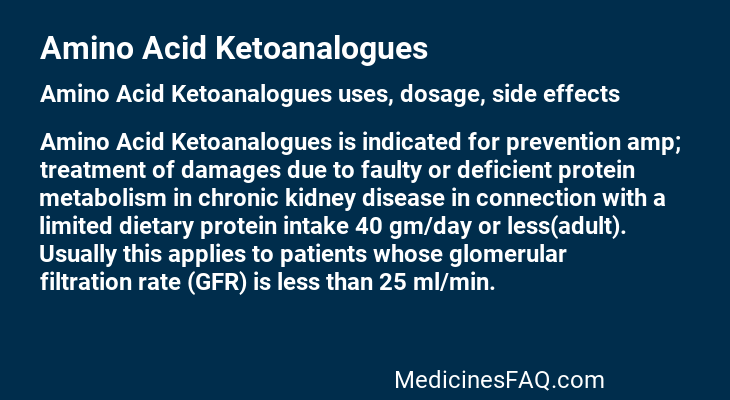 Amino Acid Ketoanalogues