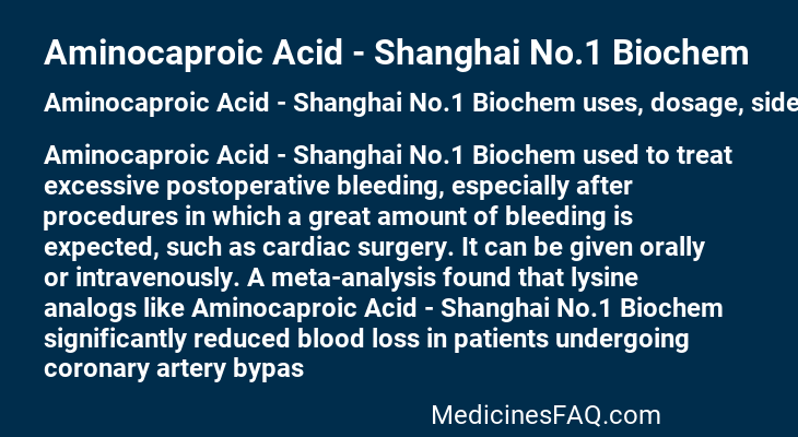 Aminocaproic Acid - Shanghai No.1 Biochem
