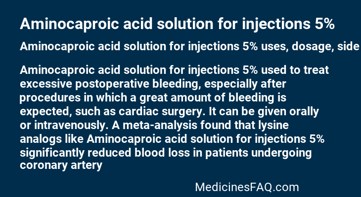 Aminocaproic acid solution for injections 5%
