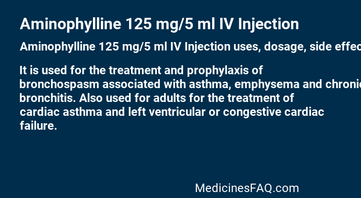 Aminophylline 125 mg/5 ml IV Injection