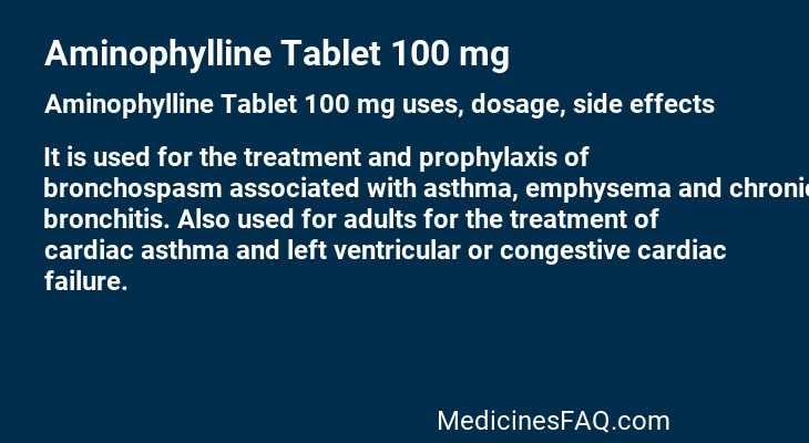 Aminophylline Tablet 100 mg