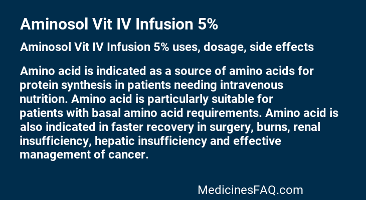 Aminosol Vit IV Infusion 5%