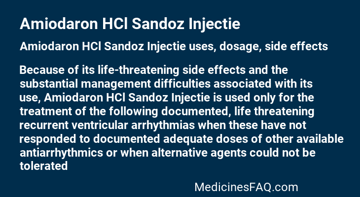 Amiodaron HCl Sandoz Injectie