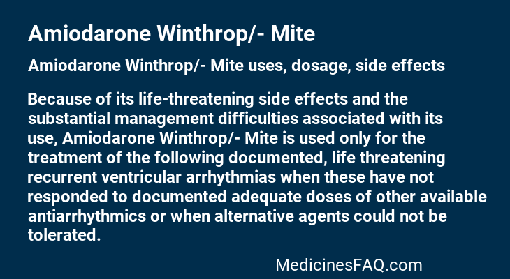 Amiodarone Winthrop/- Mite