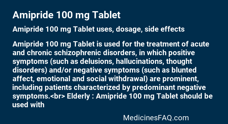 Amipride 100 mg Tablet