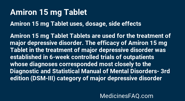 Amiron 15 mg Tablet