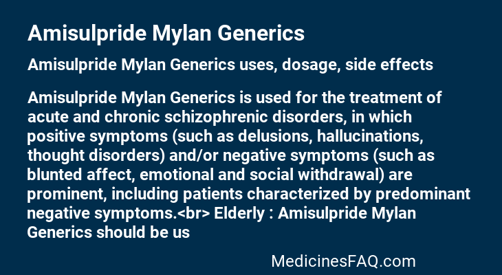Amisulpride Mylan Generics