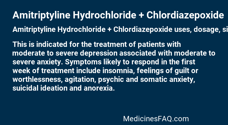 Amitriptyline Hydrochloride + Chlordiazepoxide