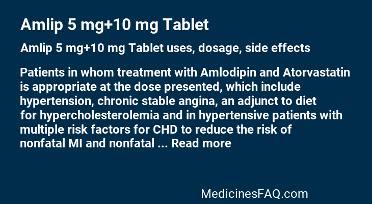 Amlip 5 mg+10 mg Tablet