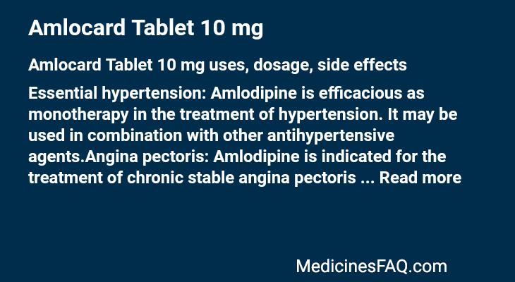 Amlocard Tablet 10 mg