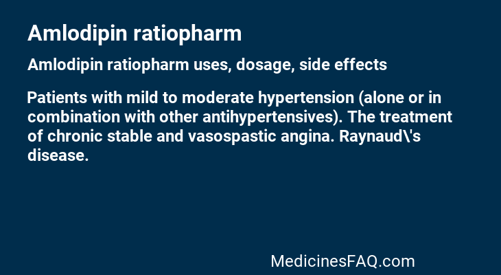 Amlodipin ratiopharm
