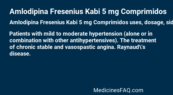 Amlodipina Fresenius Kabi 5 mg Comprimidos