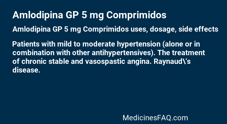 Amlodipina GP 5 mg Comprimidos