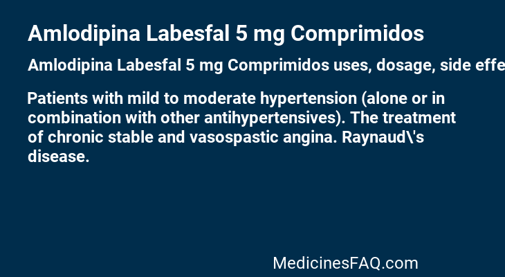 Amlodipina Labesfal 5 mg Comprimidos