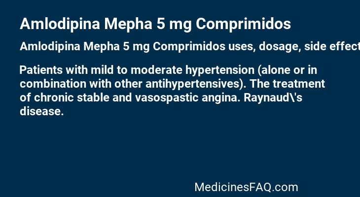 Amlodipina Mepha 5 mg Comprimidos
