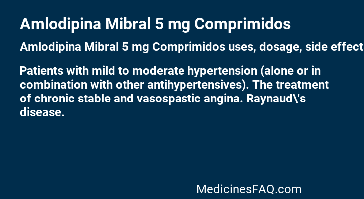 Amlodipina Mibral 5 mg Comprimidos
