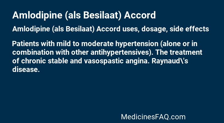 Amlodipine (als Besilaat) Accord