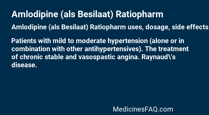 Amlodipine (als Besilaat) Ratiopharm