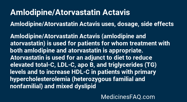 Amlodipine/Atorvastatin Actavis