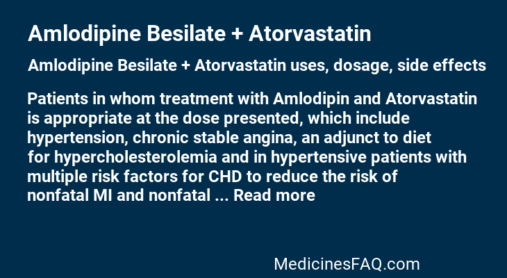 Amlodipine Besilate + Atorvastatin