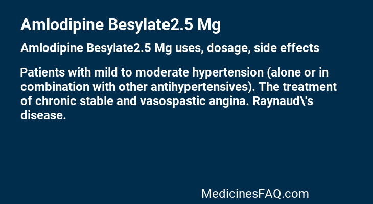 Amlodipine Besylate2.5 Mg