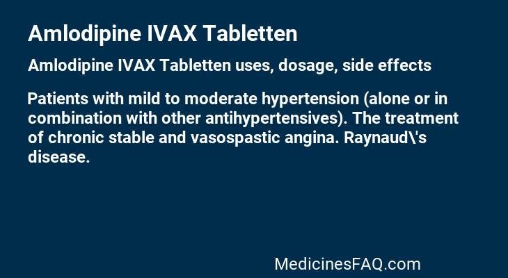 Amlodipine IVAX Tabletten